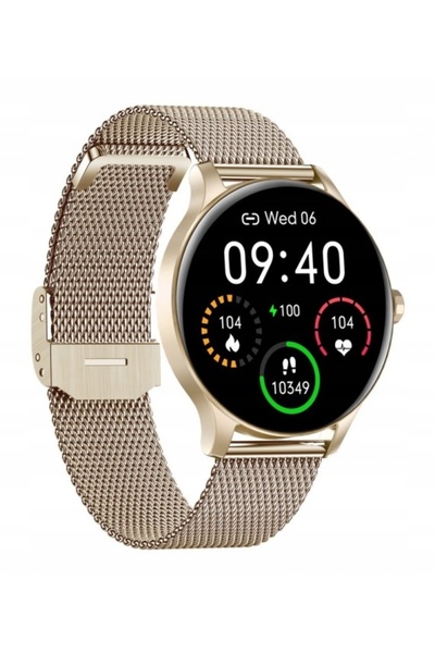 GARETT SMARTWATCH DE DAMĂ ELEGANT CU BRĂȚARĂ AURIE IMPERMEABIL