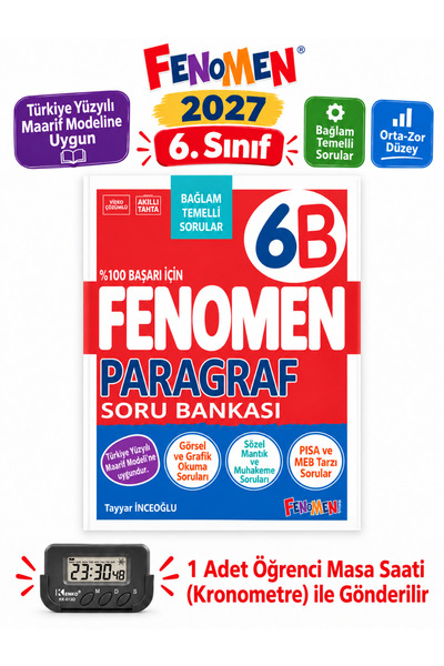 Fenomen Yayıncılık YENİ ÜRÜN 6.Sınıf 2027 PARAGRAF 6B %100 MAARİF MODEL Bağla...