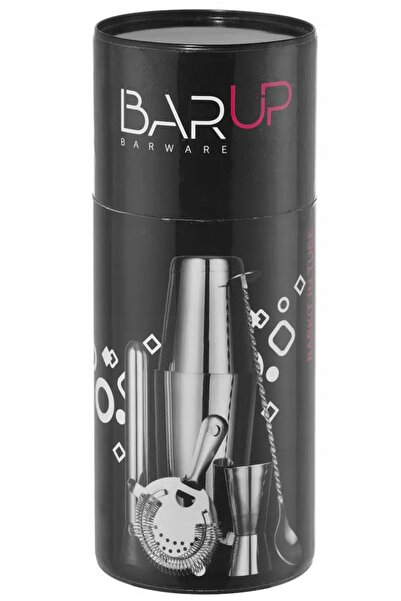 NO BRAND Set de bar într-o cutie/tub: Shaker, Jigger, Strainer, Muddler, Ling...