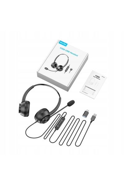New Bee Căști de calculator cu microfon, on-ear, pentru PC, cu sunet stereo