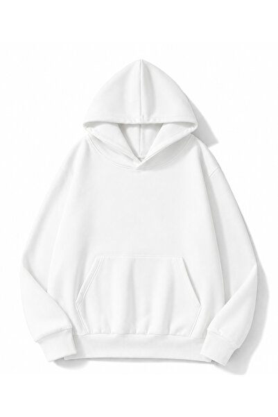 MOONBULL Unisex Şimşek Taş Sırt Baskılı Kanguru Cepli Kapüşonlu Oversize Sweatshirt
