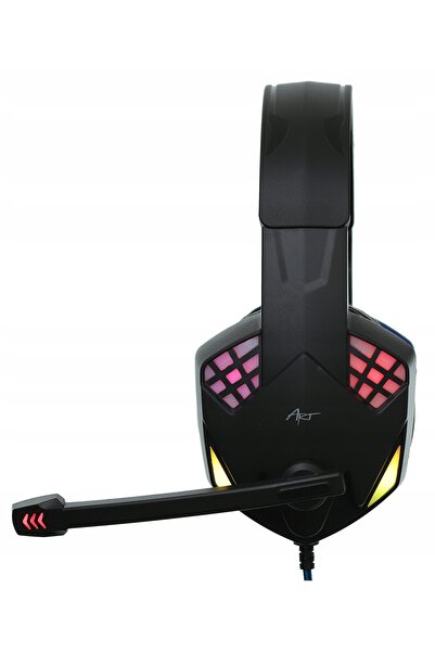 ART Căști GAMING intraauriculare cu microfon, iluminare LED, alimentare USB, ...