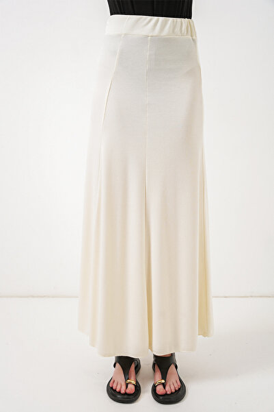 Modamorfo Women's Knitted Long Skirt 8073 - Ecru