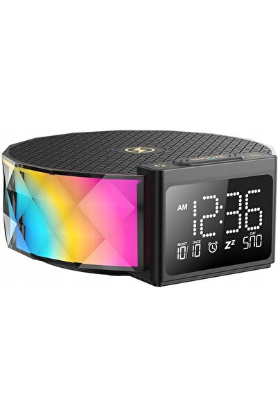 NO BRAND Ceas cu alarmă, lumină de veghe, lampă de masă LED, încărcător cu in...