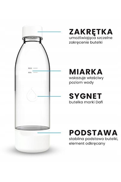 Dafi Sticle pentru saturator pushair 2 bucăți 0,7 l alb