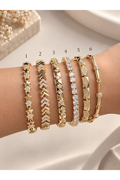 ZEYNORA JEWELLERY 14K Altın Kaplama Zirkon Taşlı Bileklik – Uzatma Zincirli, ...
