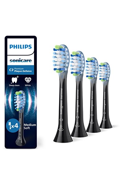 Philips 4x Capete de periuță originale Sonicare C3 Premium Plague Defence negre