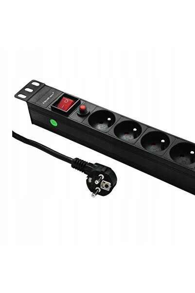 Qoltec PDU rack 19 1U, 6 prize FRANCEZE 16A, 2m