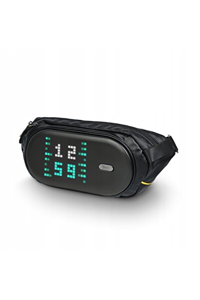 NO BRAND Geantă de umăr/piept/crossbody cu ecran LED Pixel Art, impermeabilă,...