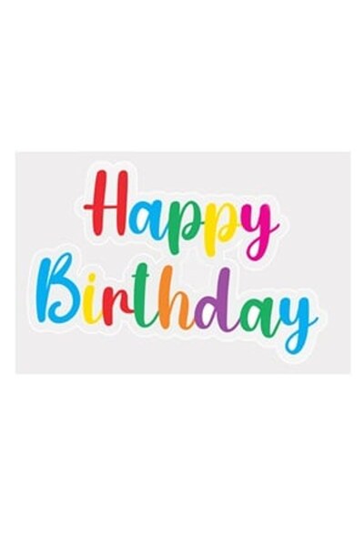 OEM Autocolante pentru Balloon Box Colorate "Happy Birthday" 18x12cm - 4buc