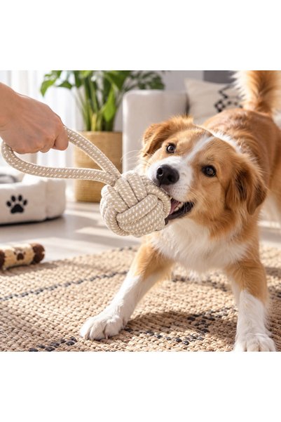 OEM Jucarie Minge cu Maner pentru Caini 30cm - Jucarii Sfoara, Produse Pet Shop