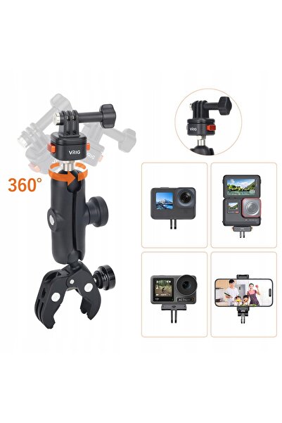 VRIG Suport cu clemă pentru camere GoPro cu articulație AC16