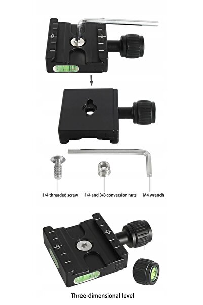 Andoer Placă cu eliberare rapidă Arca Swiss 50mm Adaptor cap