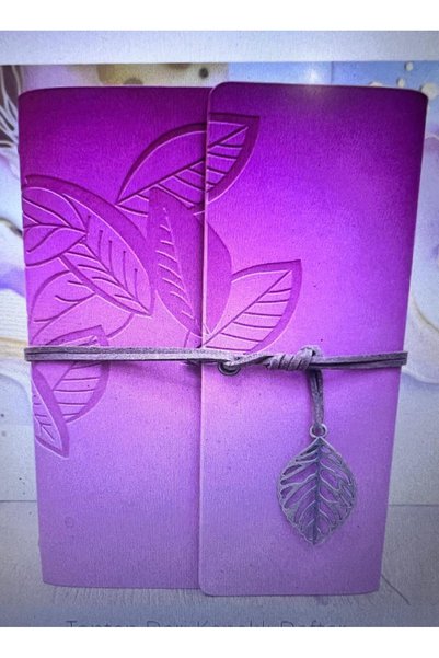 DERİ DEFTER PEMBE& KAHVE RENGİ