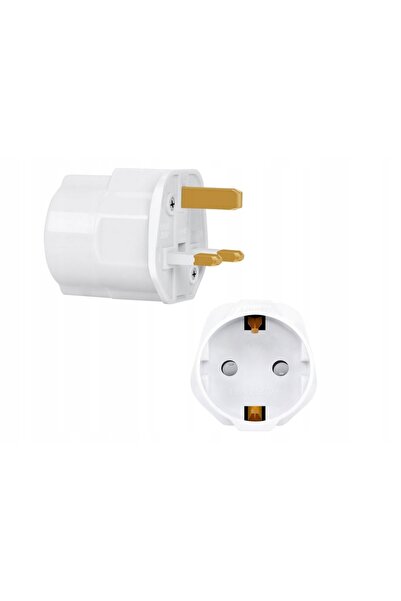 NO BRAND 3X ADAPTOR DE CĂLĂTORIE PRIZĂ UK PENTRU PRIZĂ POLONĂ CU SIGURANȚĂ ALB
