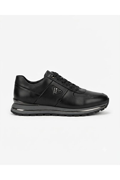 Voyager M158-K Men's Black Nata Leather Casual Sports Shoes