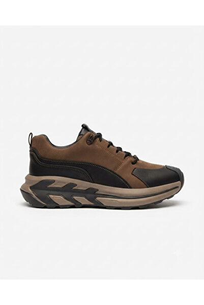 Voyager M137 Men's Black-Khaki Leather Casual Sports Shoes