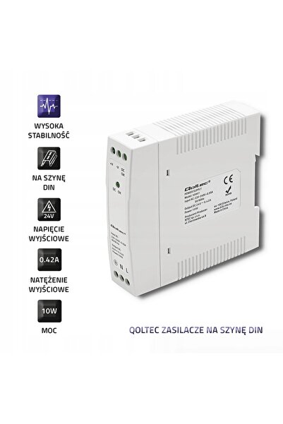 Qoltec Sursă de alimentare pe șină DIN 10W 24V 0.42A Subțire