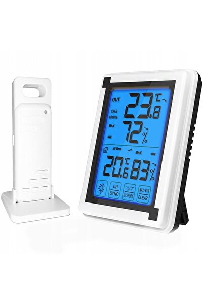 Retoo Stație meteo digitală fără fir cu ecran tactil, termometru, higrometru ...