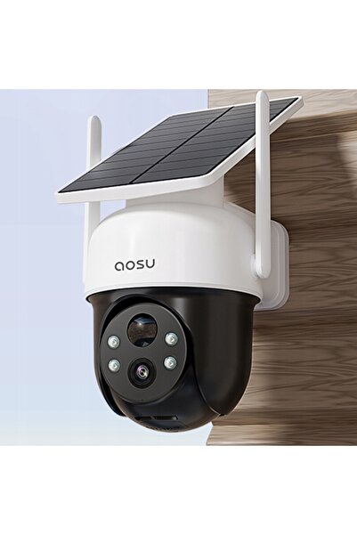 NO BRAND KIT 2x Cameră Rotativă de Exterior WiFi IP Solară 2K QHD 32GB Aosu S...