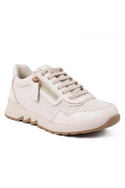 Mammamia 3970 Genuine Leather Casual Women's Shoes-Cream