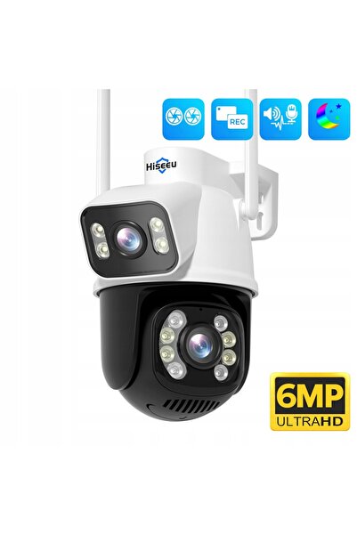 NO BRAND Cameră externă duală Wi-Fi inteligentă rotativă cu aplicație 8MP