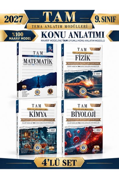 Bilgi Sarmal Yayınları 2027 9.SINIF TAM MATEMATİK-FİZİK-KİMYA-BİYOLOJİ %100 M...