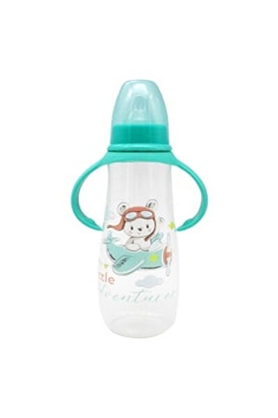 OEM Biberon din Plastic cu Tetina din Silicon & Manere Verde Menta "Little Ad...