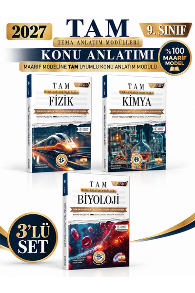 Bilgi Sarmal Yayınları 2027 9.SINIF TAM FİZİK-KİMYA-BİYOLOJİ %100 Maarif Mode...