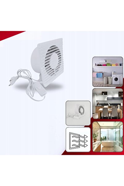 NO BRAND VENTILATOR DE PERETE DE 100 MM PENTRU BUCĂTĂRIE ȘI BAIE, CU SUPAPĂ C...