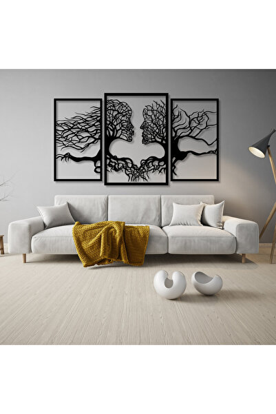 NO BRAND Panouri decorative de perete negre, cu imagine 3D ajurată, Fețe cu c...