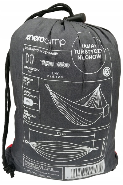 Enero Hamac CAMP 270 x 140 cm Negru-roșu