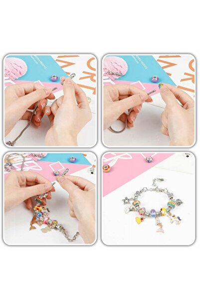 Flix SET MARE PENTRU REALIZAREA DE BRĂȚĂRI ȘI COLIERE CU CHARMS – CUTIUȚĂ CU ...
