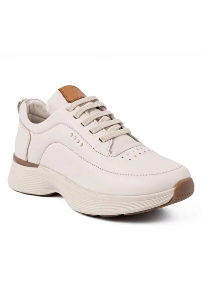 Mammamia 7410 Genuine Leather Casual Women's Shoes-Cream