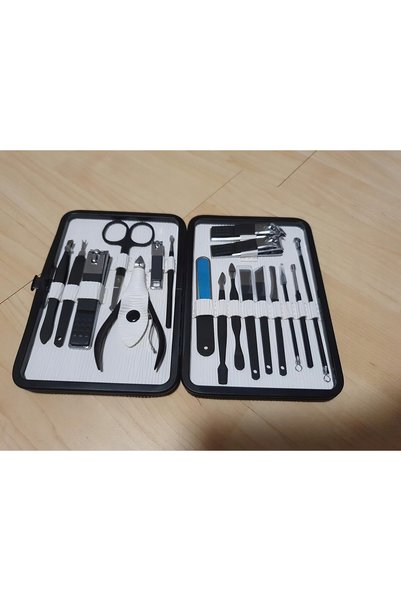 NO BRAND Set profesional de 18 piese pentru nail art + husă de călătorie