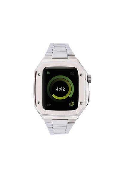 Toptan Bulurum Apple Watch 44mm Metal Honeycomb Case Strap - Silver