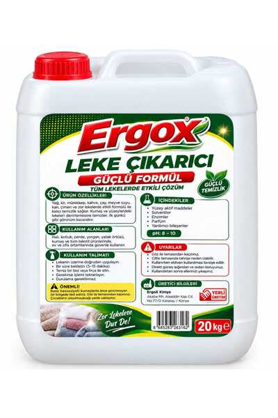 OKSİJEN ETKİLİ LEKE SÖKÜCÜ HALI KOLTUK KUMAŞ PERDE AYAKKABI İÇİN LEKE ÇIKARICI 20 KG
