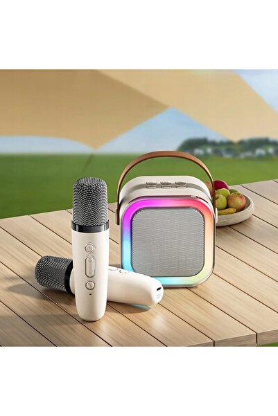 ddoo Boxă karaoke wireless Bluetooth cu 2 microfoane, cadou pentru copii