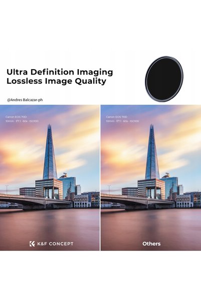 K&F CONCEPT Filtru gri ND1000 58mm PRO BIG STOPPER Nano X