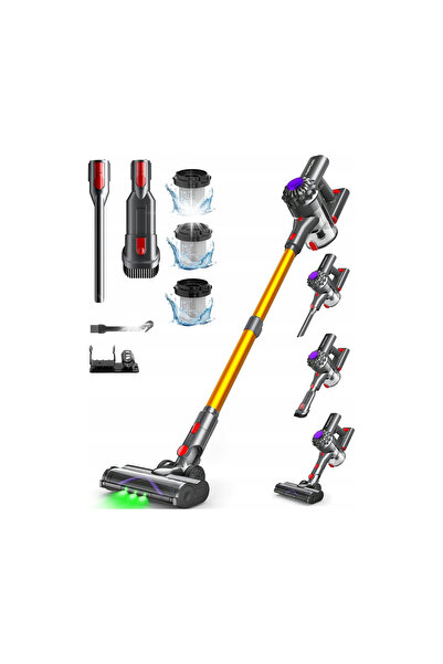 NO BRAND Aspirator de mână 4-în-1 cu tub reglabil și afișaj LED pentru baterie