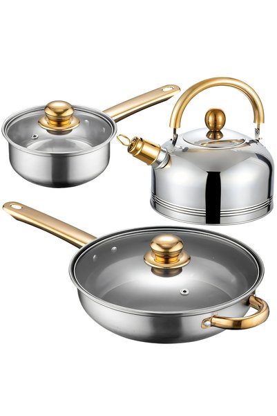 Retoo SET DE VASE: CEAINIC + TIGĂN + CAPACURI 11 EL. KUCHENNYCH Gaz Inducție