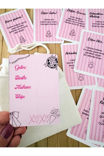 Pankart Evi Bekarlığa Veda Oyun Seti | Kız Kıza 50 adet Sohbet Kartları | Bride To Be Partisi Gelin Nedime Eğlence Seti