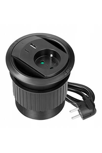Orno Priză încastrată 230V cu încărcător USB și cablu USB-C cu trecere prin p...