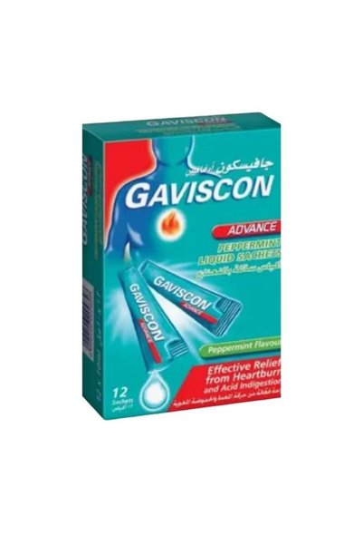 Gaviscon Advance Peppermint Liquid Sachets, 12 x 10ml