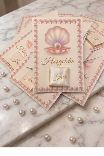 PLASTANKA 50 adet Hoşgeldin Bebek Çikolatası Yenidoğan Doğumgünü 1 Yaş Çikola...