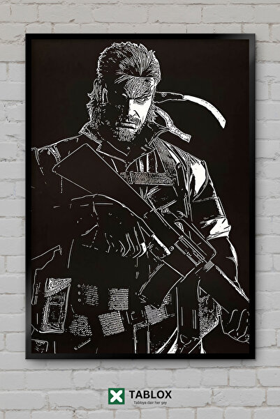 TABLOX Big Metal Gear Game Character Soldier Framed Decorative Mdf Painting