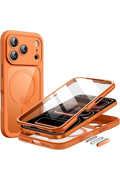 JETech Case for iPhone 17 Pro Max, 360° Protection, Orange