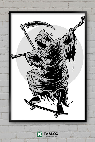 TABLOX Death Skater Kaykay Death Action Αφίσα Τέχνης με Κορνίζα Διακοσμητικός...
