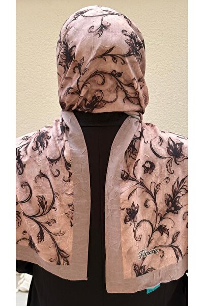 Firuze scarf Light Brown Bamboo Knitted Shawl