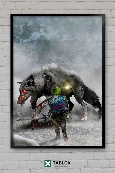 TABLOX Link Zelda Game Character Hero Fantastic Tablou decorativ înrămat din MDF